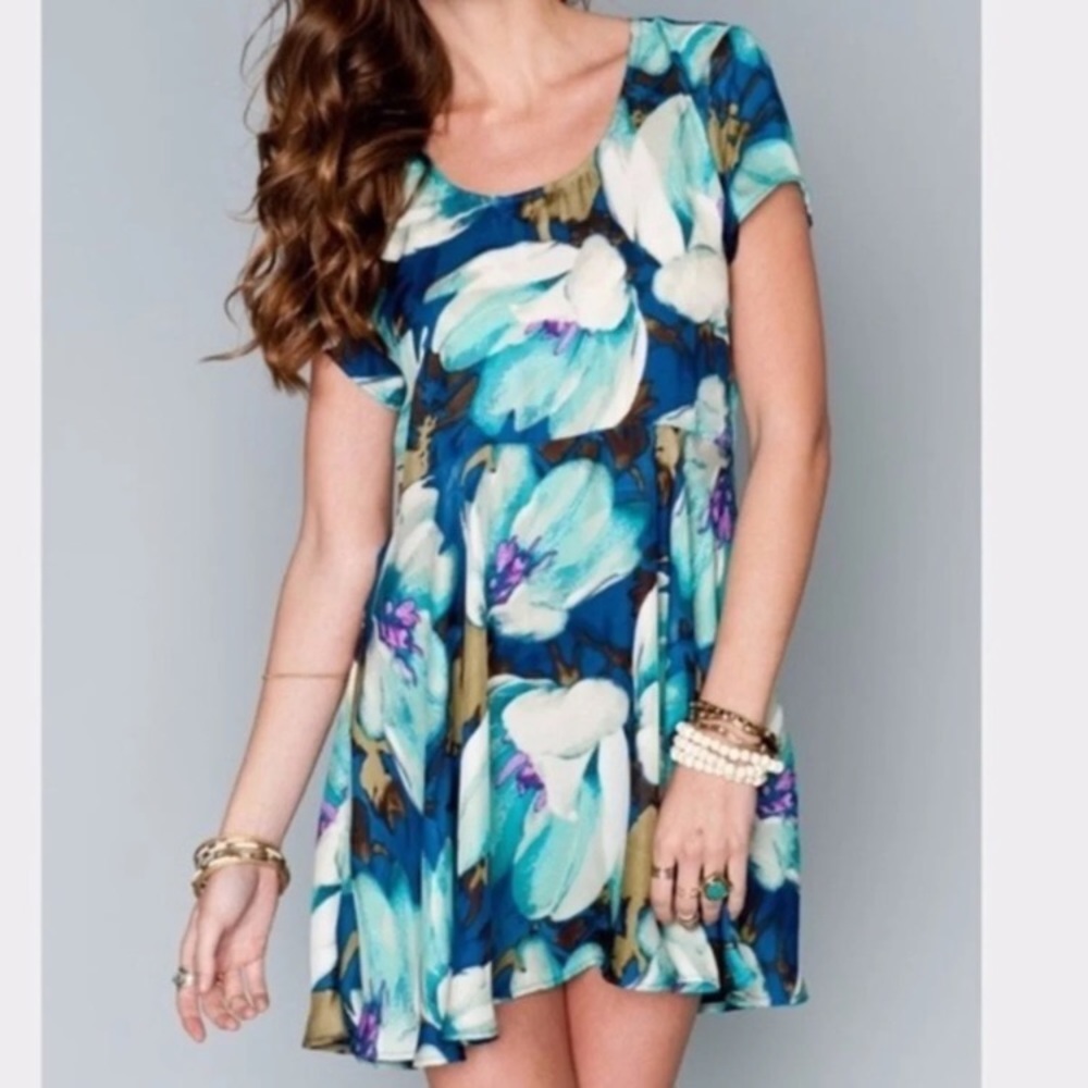 NWOT Show Me Your Mumu Boyd Babydoll Dress ~ in Blue Tulips